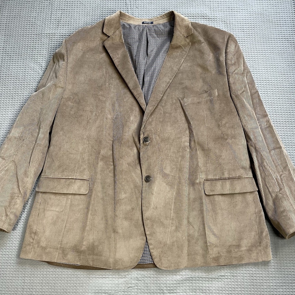 Saddlebred Corduroy Blazer Jacket Sport Coat 56 Reg Mens Light Brown